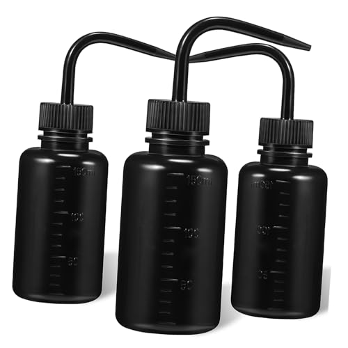 WOONEKY 3 Pcs 150ml Empty Plastic Washing Bottles 3 Black Wash Bottles Squeeze Succulent Watering Bottle Plastic Squeeze Bottle Wash Bottle Watering Bottles or Small