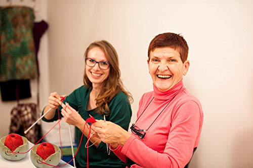 Image of Joyeee Wooden Knitting Bowls, Handmade Round Woven Yarn Holder with Drill Holes, Smooth Surface, Light and Easy to Carry