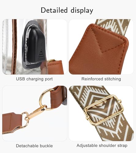 Image of TINYAT Clear Sling Bag Stadium Approved Transparent Bag Crossbody Casual Shoulder Chest Bag for Men Women,T9060