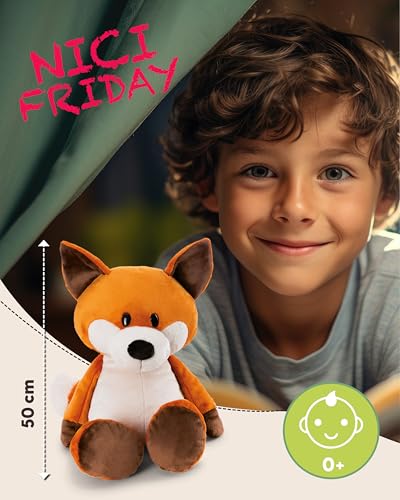 NICI Kuscheltier Fuchs Fabio 50cm - orange - Weiches Plüschtier – niedliches Stofftier zum Kuscheln & Spielen – tolle Geschenkidee für Kinder & Erwachsene | 65697