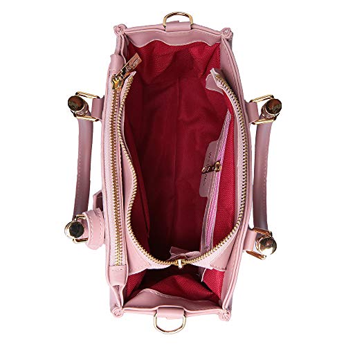 Kit Bolsa Feminina + Bolsa Pequena Balada DE Lado Com Carteira Linda (Rosa)