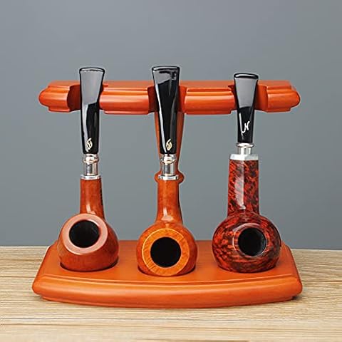 JTYX Tobacco pipe Wooden Display Stand Rack Hold for 3 Smoking Pipes Wooden Pipe Rack Universal Cover
