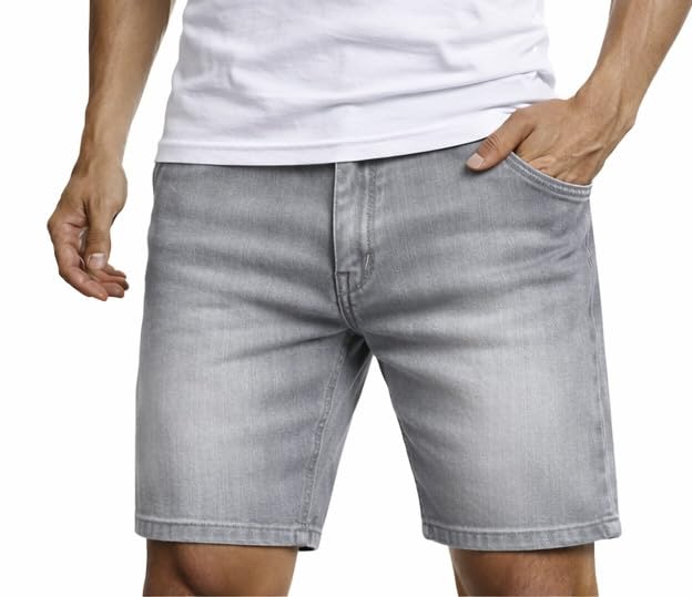 Leif Nelson Shorts Herren Kurze Hosen Männer Jeansshorts Denim Sommer Freizeithose Basic LN-1397