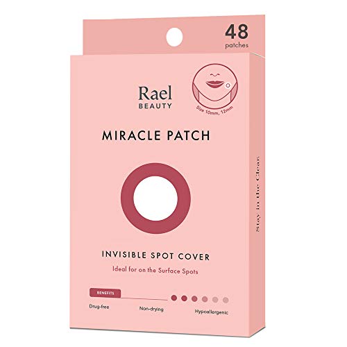 Rael Acne Pimple Healing Patch - Absorbing Cover, Invisible, Blemish Spot, Hydrocolloid, Skin Treatment, Facial Stickers, Two Sizes, Blends in with skin (48 Patches, 2Pack)