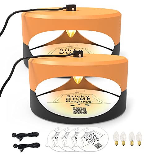 ASPECTEK 2 Stück Flohfalle & Bettwanzenfalle – Klebrige Kuppelfalle mit Fallenglühbirne und Klebepad, ideal für die Detektion von Bettwanzen in Wohnung und Schlafzimmer, geruchlos und ungiftig