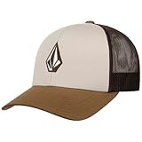 Snapback Volcom Casquette Full Stone Cheese Tricolour Femme/Homme/Snapback - Trucker de Baseball Mesh Snapback, avec Visiere, Visiere Printemps-ete Ete - Taille Unique Beige-Marron