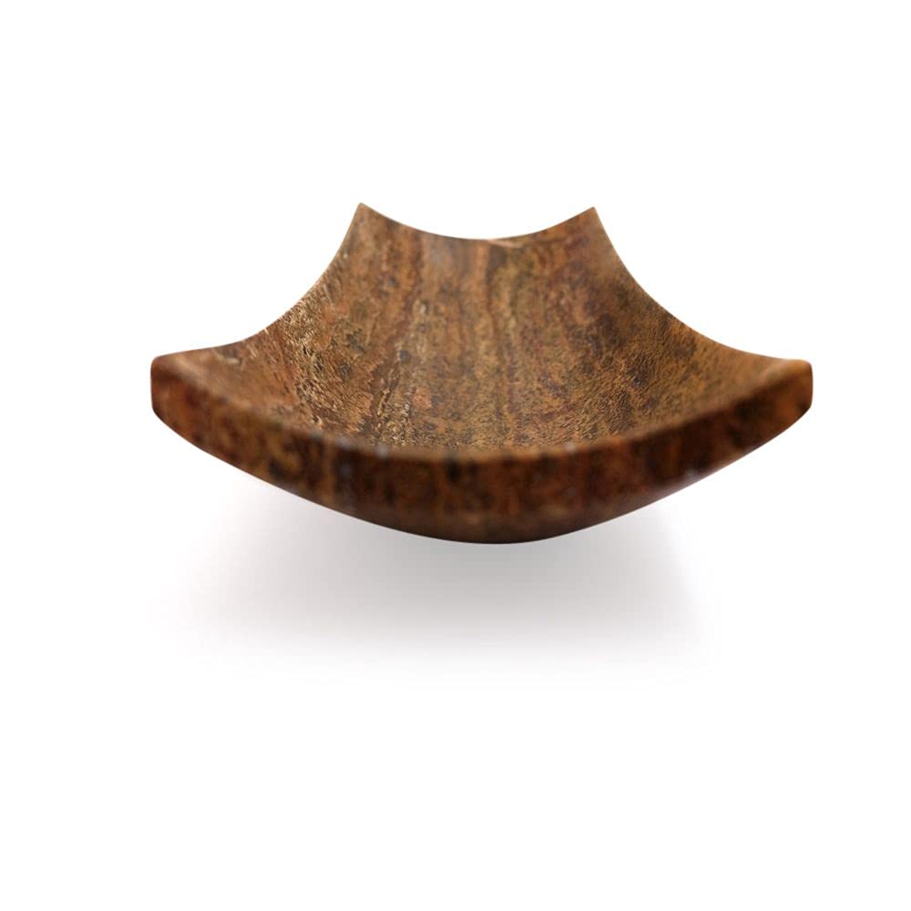 Cuenco oriental de mármol Travertino Rojo Marble Red Bowl Centerpiece Made in Italy H 5 cm