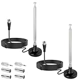Leikurvo 2 Stück DAB UKW Radioantenne, Radio Antenne mit Magnetfuß 3 m...