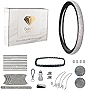 33 PCs Bling Car Accessories Set for Women,Rhinestone Steering Wheel Cover, Diamond Door Sticker, Sparkle Car USB Charger, Auto Hooks, Vent Outlet Trim, Tire Valve Stem Caps, Cup Holder for Girls,Gift