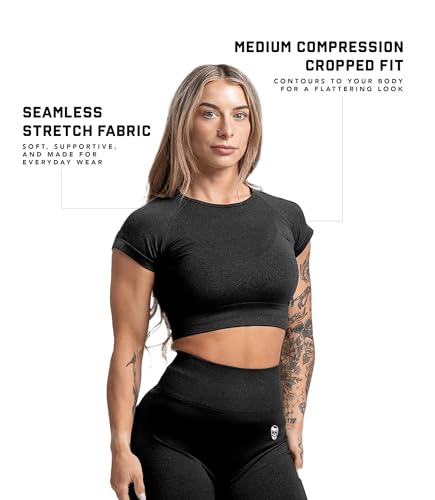 Image of Gymreapers Short Sleeve Workout Tops for Women - Crop Tops for Women Tee - Yoga Athletic Tops for Running, Gym, & Training