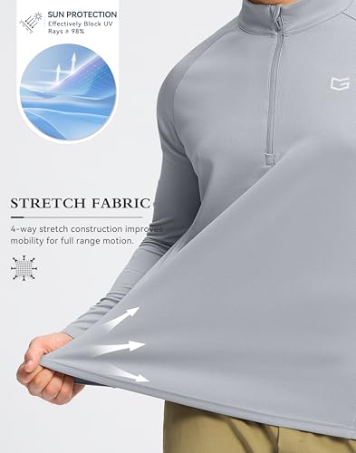 Image of G Gradual Men's Quarter Zip Pullover Running Athletic Shirts Long Sleeve | Lightweight, Quick Dry, Moisture Wicking, Sun Protection, 1 /4 Zip Golf Pullover for Men Workout, Gym, Hiking, Casual