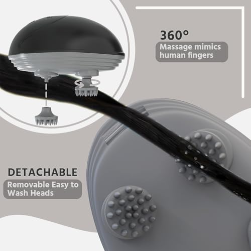 Image of Lifelong Rechargeable Electric Head & Scalp Kneading Massager, 4 Speed Modes, Handheld Portable Head Massager for Hair Growth, Deep Clean and Stress Relieving, (LLM1270, Black)