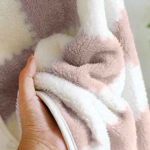 Women's Plaid Poncho Cape, Cozy Sherpa Fleece Cloak Coat, Snuggly Hooded Wearable Blanket for Mom and Teen Girls4