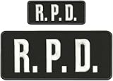 Special Patches for Velcro Patches for Uniform for R.P.D. Embroidery Patches 4x10 and 2x5 Hook on Back White Letters Model-Q-X988-4040