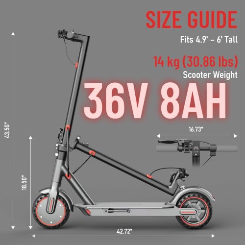 Image of 350W /500W Adult Electric Scooter, 8.5 inch /10 inch Solid Tires, 36V 7.8AH-15AH Battery, UP to 19-25MPH, 20-31 Miles Range, Foldable Lightweight E-Scooter, Dual Brakes, App Control, Max Load 265 LBS