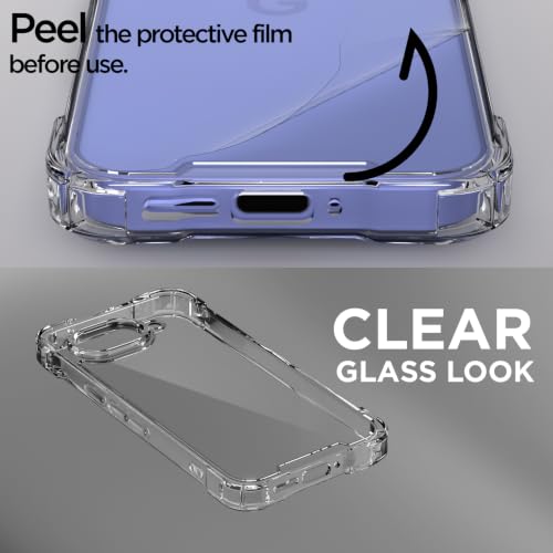 Image of Outlouders Back Cover for Google Pixel 9A Clear Transparent PC + TPU Bumper Case with Raised Edges for Shockproof Protection (Transparent)