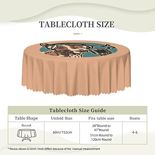Pooedso The Singing Sheep Tablecloths 60In Round Lace Waterproof Family Table Cover Tablecloth Kitchen Outdoor Party Decoration Tablecloths #TOP4