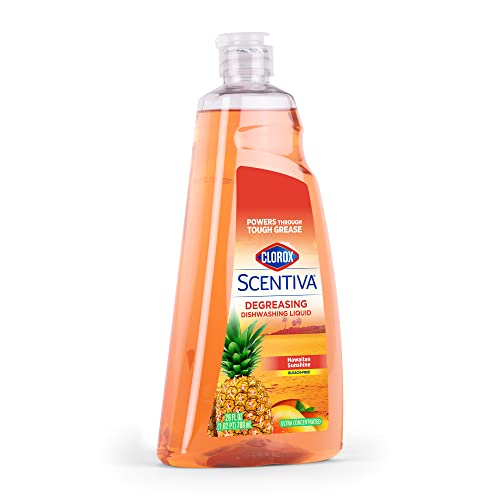 Image of Clorox Scentiva Liquid Dish Soap, Hawaiian Sunshine Scent - Ultra-Concentrated Dishwashing Detergent That Cuts Through Grease and Tackles Tough Messes, Bleach-Free, 26 Fl Oz