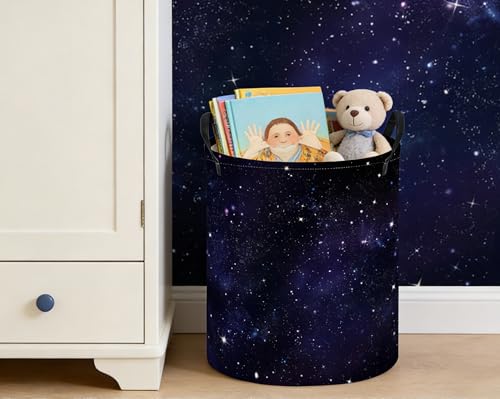 Image of ESSME Kids Laundry Basket,Space Hamper Collapsible Canvas Storage Bin for Boys and Girls, Cute Hamper,Gift Baskets(Space)