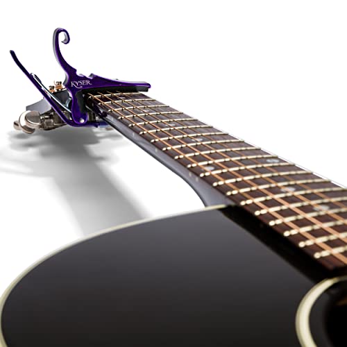 Kyser Quick-Change Guitar Capo For 6-String Acoustic Guitars, Deep Purple, Kg6P #TOP2