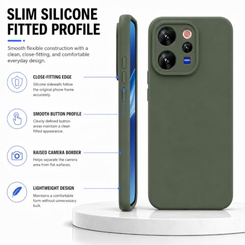 Image of FIRST MART Matte Silicone Back Cover for Vivo V70 & V70 Elite- Green