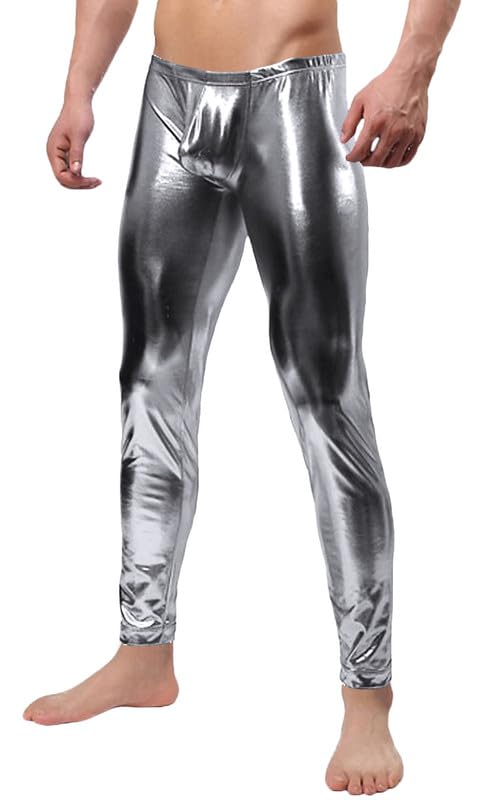 Men's Metallic Shiny Wet Look Leggings Pants