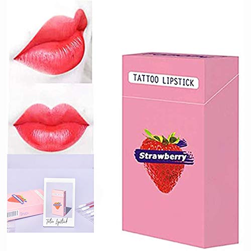2020 New 20 Pcs/Set Lipstick Cigarette Cotton Swab Lipstick , Long Lasting Waterproof Non-Stick Lipstick Portable Lipstick Moisturizer Smooth Lip Stick ( Color : Strawberry )