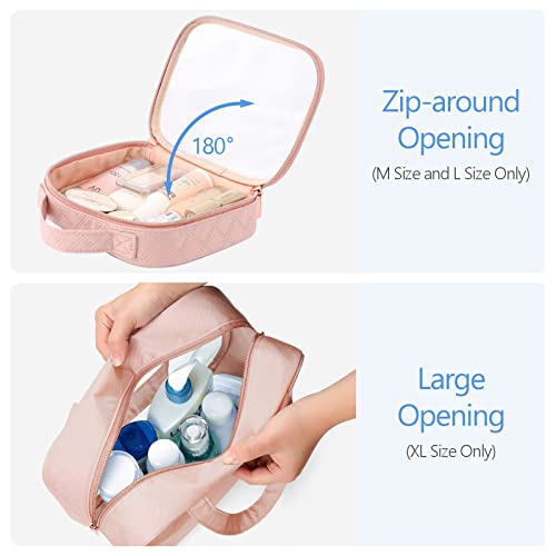 Packism Clear Toiletry Bags, 3 Pack Clear Makeup Bags With Handle Large Opening, Waterproof Clear Cosmetic Bags Fit Carry-On Travel Essentials, Travel Accessories Clear Travel Bags, Pink #TOP1