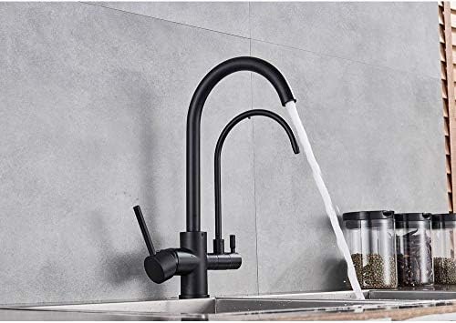 Purification robinet d'évier de cuisine noir pour eau pure sans calcaire