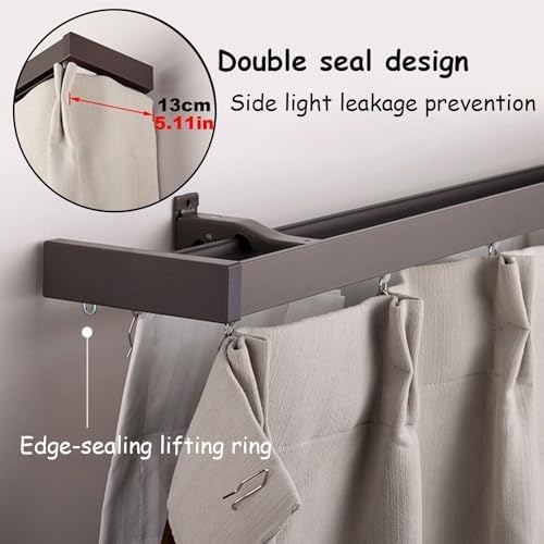 Double Track Wall-Mounted Aluminum Rail Set for Room Divider, Heavy-Duty Curtain Rod for Living Room & Bedroom, Silent Operation, Gray, 18FT (5.5M) - Perfect for Privacy & Space Management