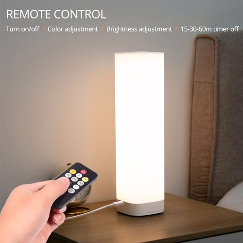 Semlos 004-20168-W-1 Led Table Lamp For Bedroom, Reading Night Light With 3 Color And 10 Dimmable Brightness, Bedside Lamp Touch With Remote Control thumb #3