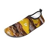 Cheeseburger Water Shoes for Women Men Barefoot Quick-Dry Aqua Socks Slip-on for Beach Swim Surf Yoga 9/10women,7/8men