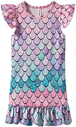 Mud Kingdom Dress for Toddler Girls Holiday Dress Ruffle Sleeve Cute Casual Summ