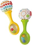 Pompones suaves Fisher-Price Maracas musicales, juguete y sonajero para bebé +3 meses (Mattel BLT33)