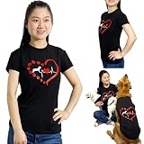Matching Dog and Owner Shirts Heart Paw Parent-Pets Clothes Dogs&Mommy Sweatshirt Summer Tops Shirt
