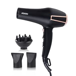 AGARO HD1128 Professional Hair Dryer, 2800 Watts, AC Motor, Concentrator Nozzle, Diffuser, Hot & Cold Air, 2 Speed & 3 Temperature Settings with Cool Shot, For both Men and Women, Black deal from amazon