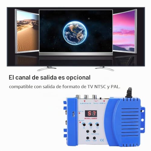 Miniatura 3 de Modulador Hdmi, Convertidor Digital Hdm69 Av A Rf Modulador Portátil Estándar Pal Ntsc, Frecuencia De Funcionamiento Vhf Uhf, Salida De Formato De Tv Ntsc Y Pal Eu 100-240v