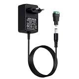 Alimentatore 12V 3A per Strisce LED, Router, Telecamera CCTV, Scanner, Aspirapolvere - DC 5,5mm x 2,1mm, AC 100-240V a DC 12V, Lunghezza Cavo 1,5m