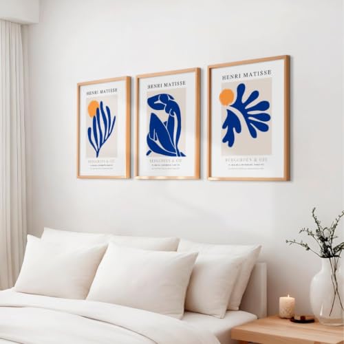Posters Matisse bleus lot de 3 tableaux muraux 60x80 cm sans cadre