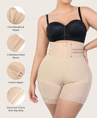Image of SHAPELLX Shapewear for Women Tummy Control Thigh Slimming Body Shaper Shorts High Waisted Butt Lifting Shapewear Panties