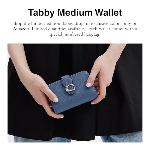 Coach Women's Polished Pebble Leather Tabby Medium Wallet, Sky Blue, One Size2