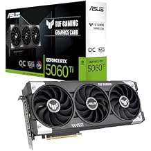 ASUS Dual GeForce RTX 5060 Ti 16GB GDDR7 OC Edition PCIe 5.0, 16GB GDDR7, DLSS 4, HDMI 2.1b, DisplayPort 2.1b, 2.5-Slot Design, Axial-tech Fan Design, 0dB Technology, and More