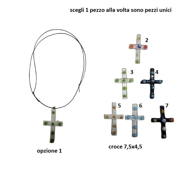 Collier croix verre Murano réglable : fini les bijoux de taille fixe - 2