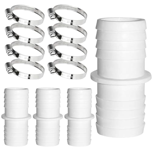 GothicBride 4 Stück Poolschlauch Verbinder 38 mm Pool Adapter 38 auf 38 mit Edelstahlschellen Poolschlauch Adapter für Schwimmbad Sandfilteranlage und Gartenschlauch (38-38mm)