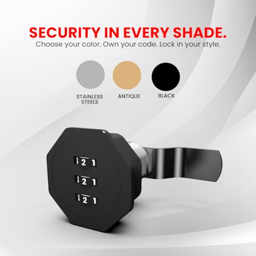 Image of Link Combination Drawer Lock 3 -Digit - Keyless Cabinet Lock for Furniture, Lockers & Storage | Durable Steel | Customizable Code, Secure & Convenient Furniture Fitting | 2 Years Warranty