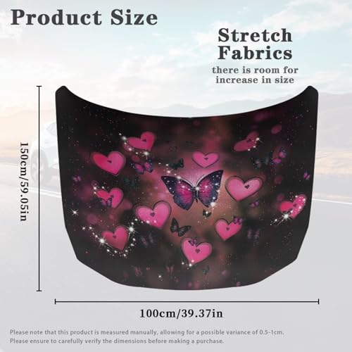 Image of Car Hood Cover,Butterfly Print Decoration Print Stylish Car Hood Cover Protector Suitable Most Automotive Sedans Trucks Pickup Sports Cars for Outdoor
