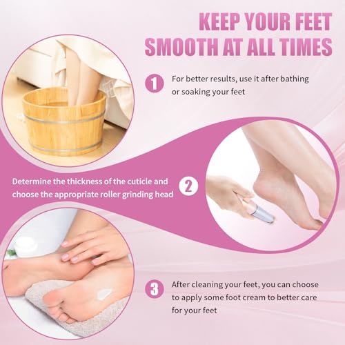 Image of Pedicure Tool, Foot Callus Remover, Electric Pedicure Set, Foot Care, Removes Rough Dead Skin on The Feet, Making Your Feet Smooth. (Pink)