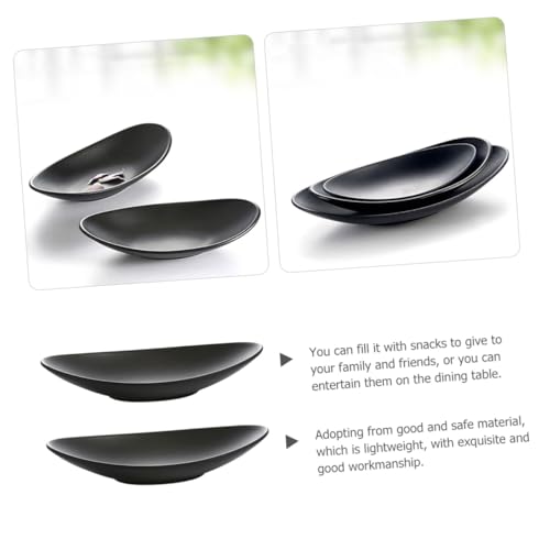Plato de melamina negro set 2 piezas para sushi miniatura 6