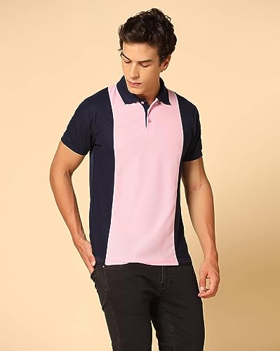 Image of INKKR Men's Solid Regular Fit T-Shirt (A10-POLO-FACTORY-PINK-XL A10-05