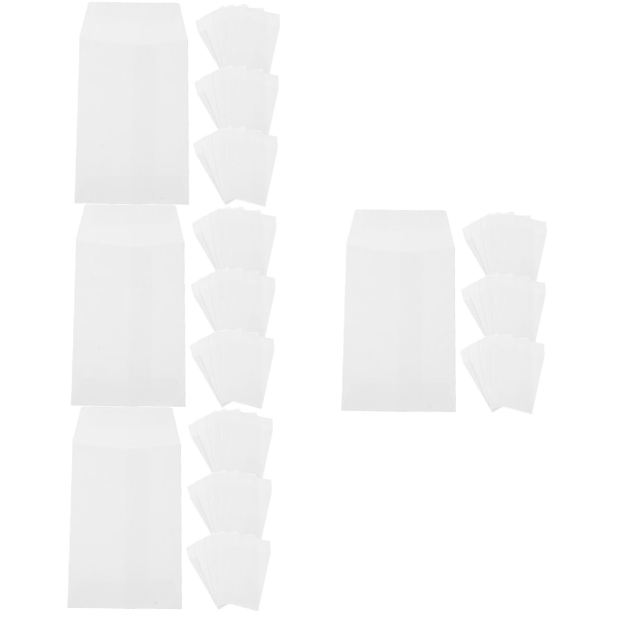 PartyKindom 4 Ensembles Enveloppes Transparentes Pour Enveloppes Colorées Pour Et Organisation De Petits Objets 100 Pièces * 4
